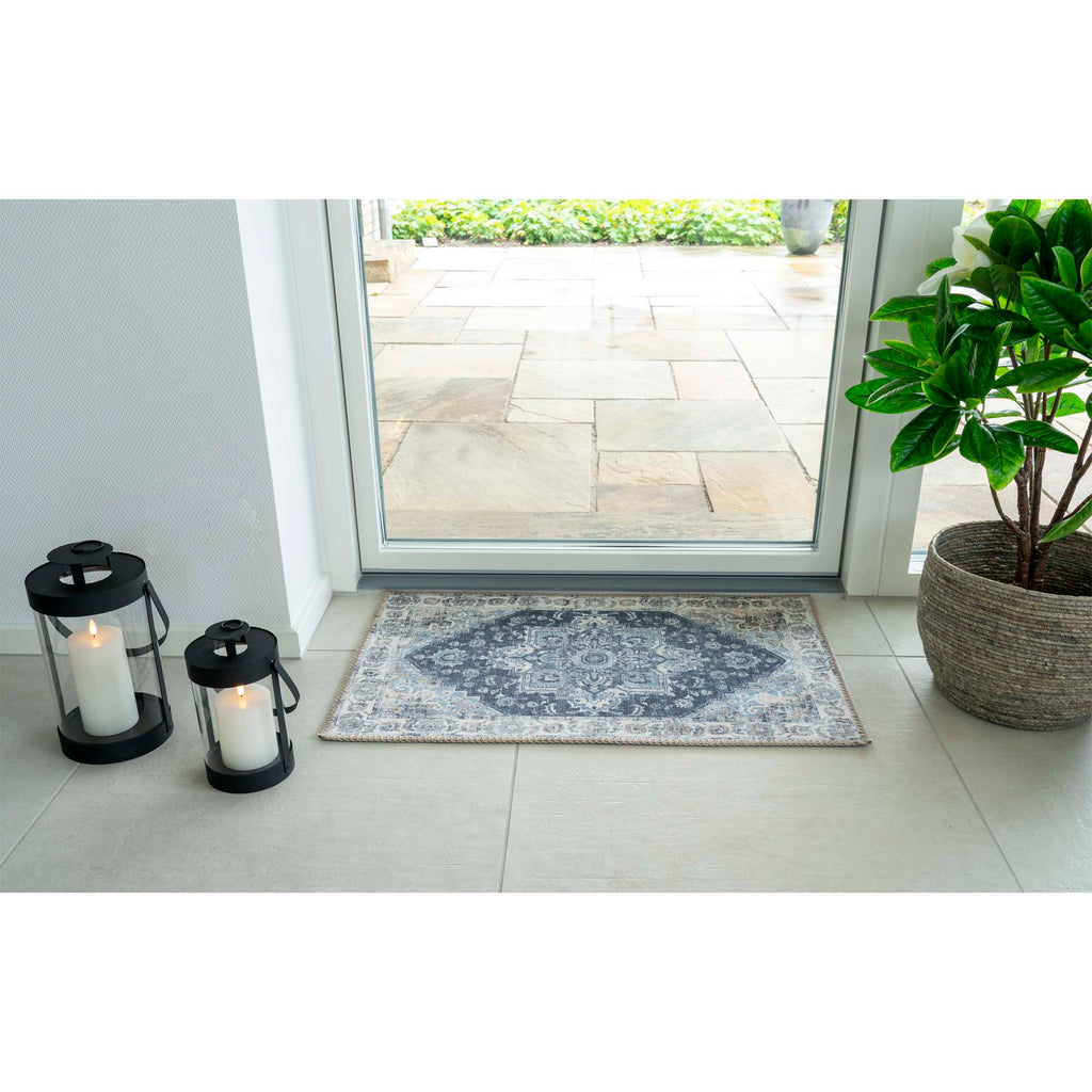 Tapete de entrada Havana - Tapete, azul, 50x80 cm