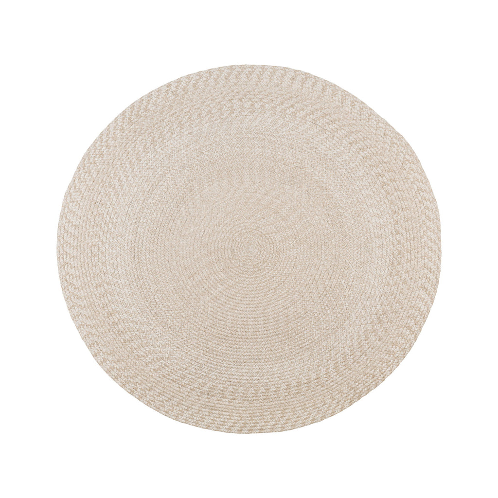 Menorca tapijt - tapijt van 100% gerecycled plastic, zand, Ø120 cm