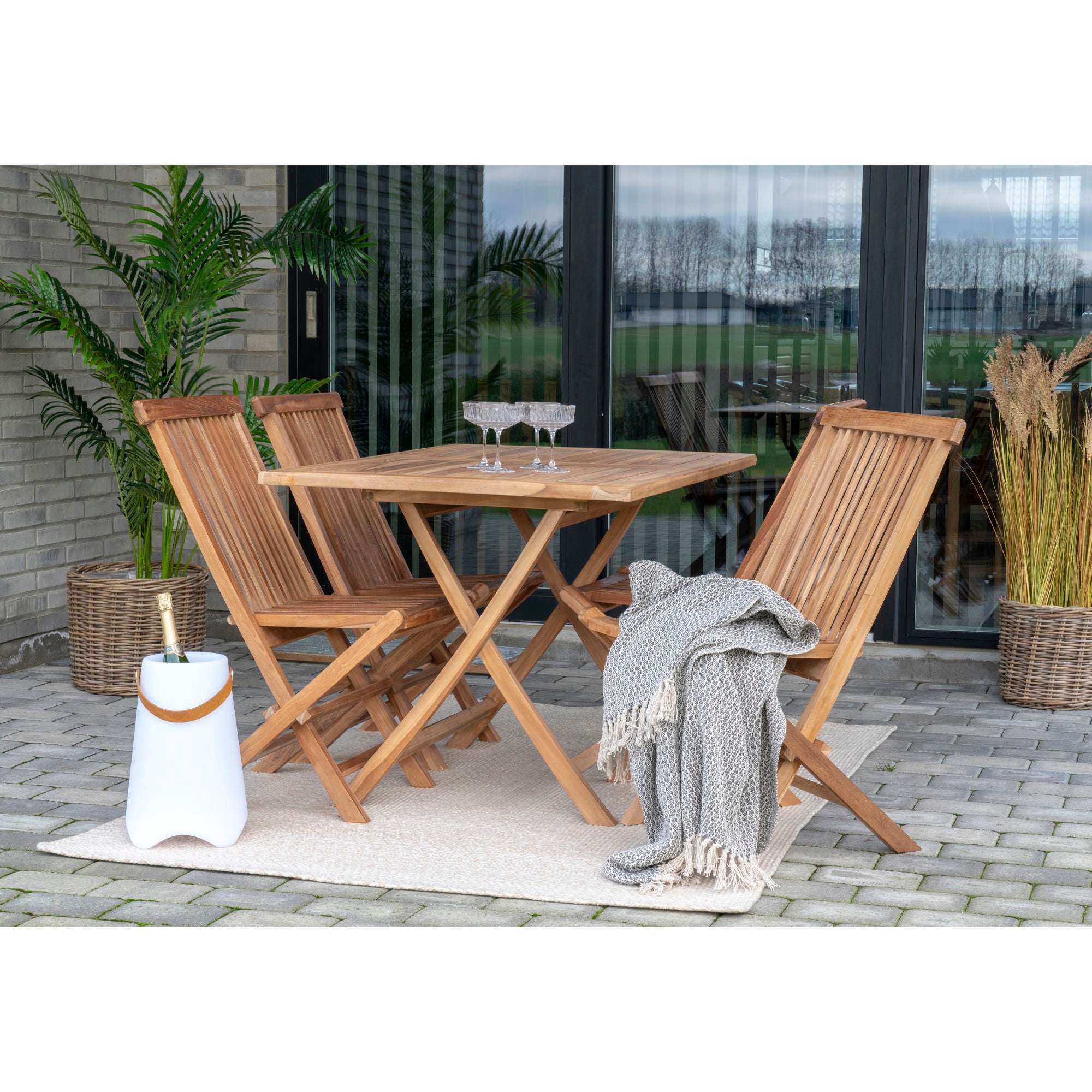 Tapete Menorca - tapete em plástico reciclado 100%, areia, 140x200 cm