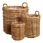 Cestirek Rattan Mandenset – elegant in natuurkleur, set van 3