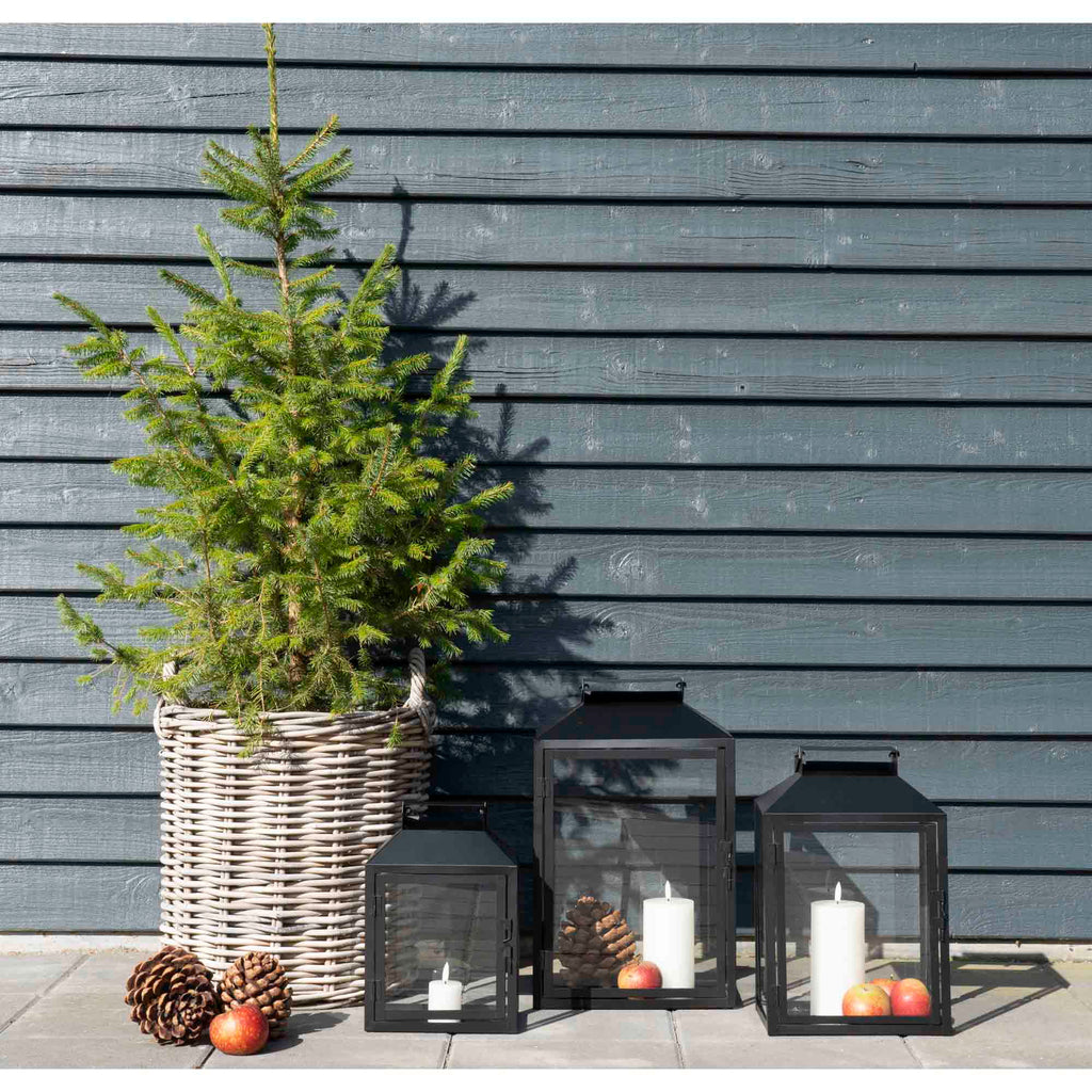 Mandenset Ravi – ronde kubu rattan manden met plastic voering in naturel