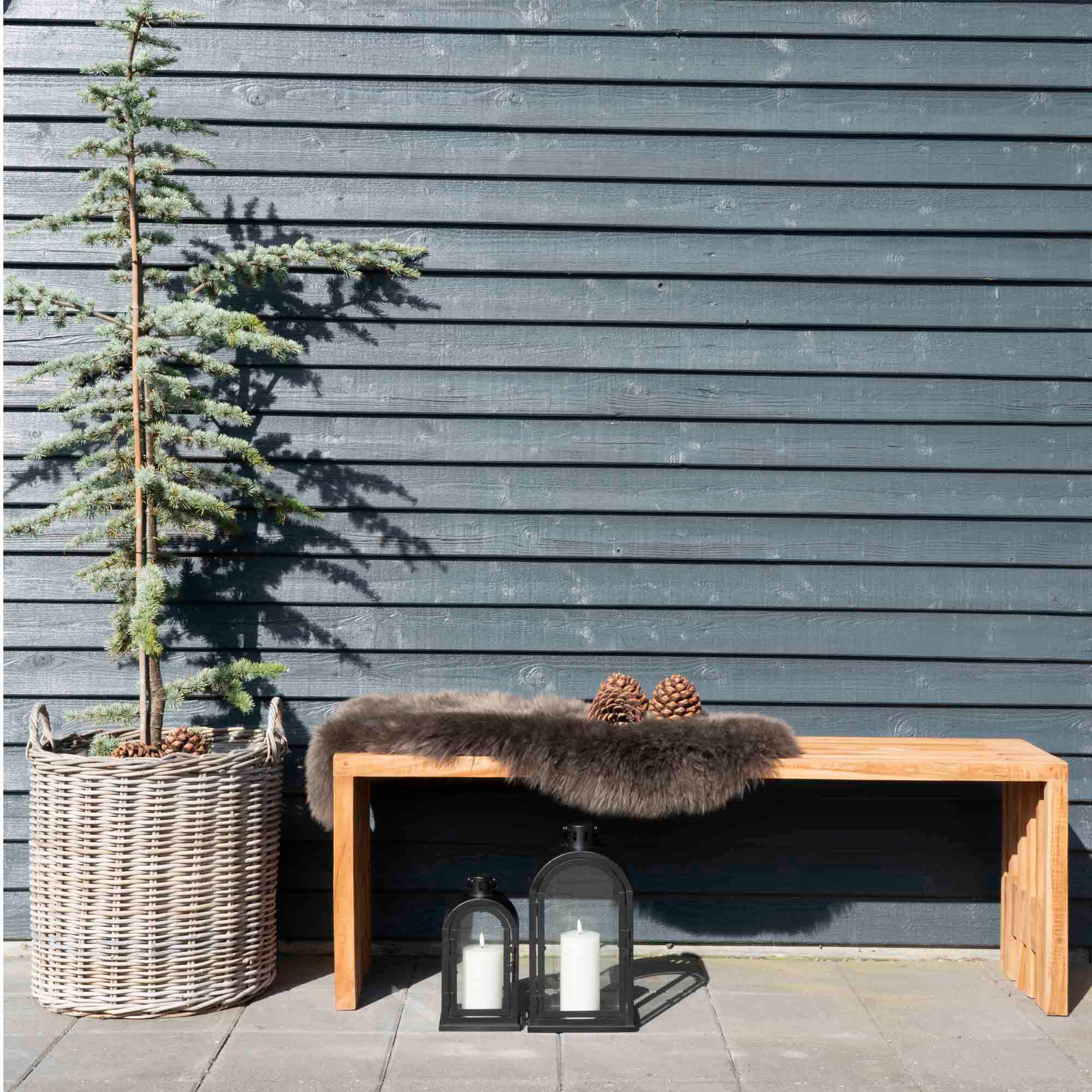 Mandenset Ravi – ronde kubu rattan manden met plastic voering in naturel