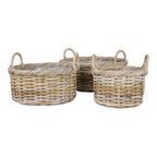 Cest Rattan Set Kuta – set van 3 kubu manden met plastic voering in naturel