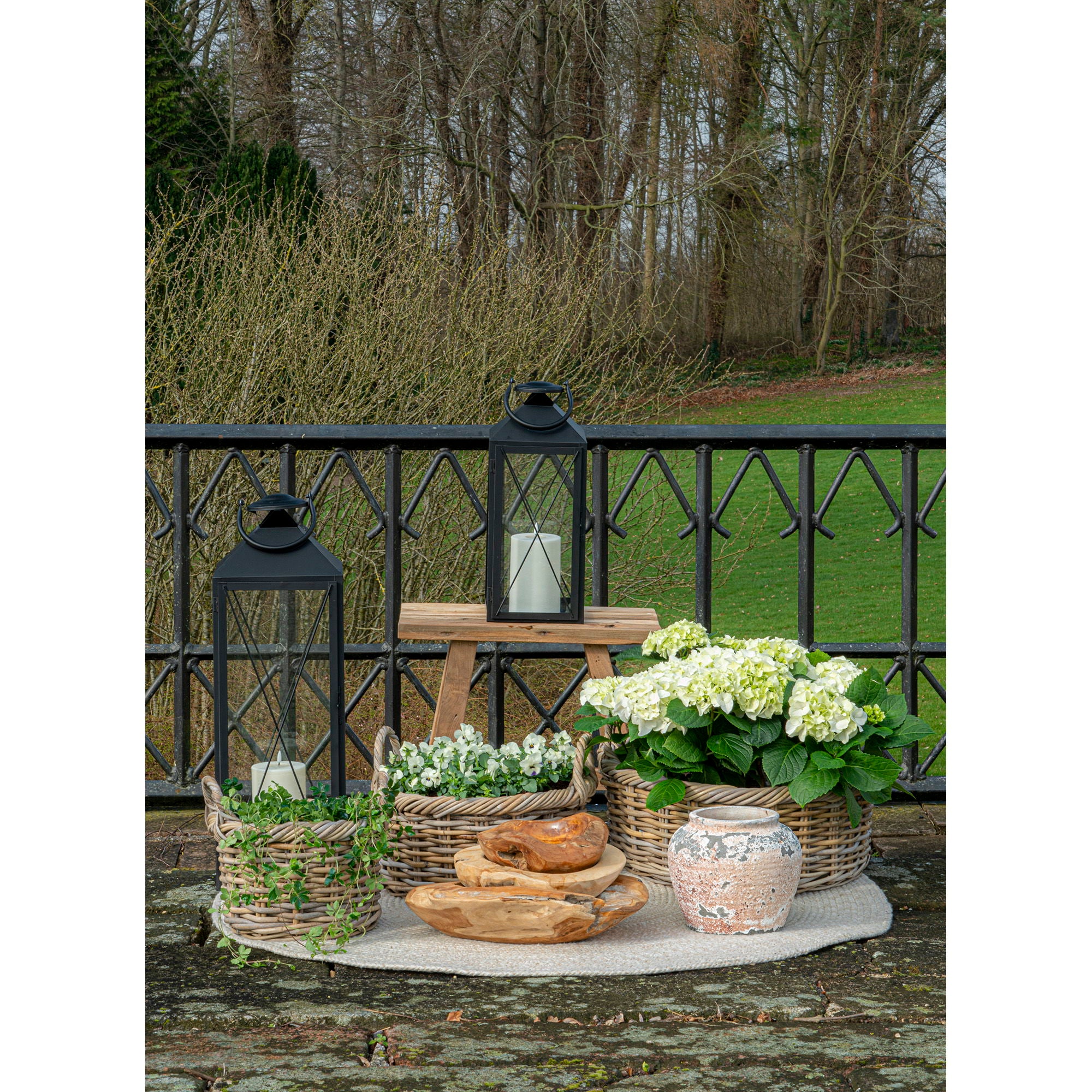 Cest Rattan Set Kuta – set van 3 kubu manden met plastic voering in naturel