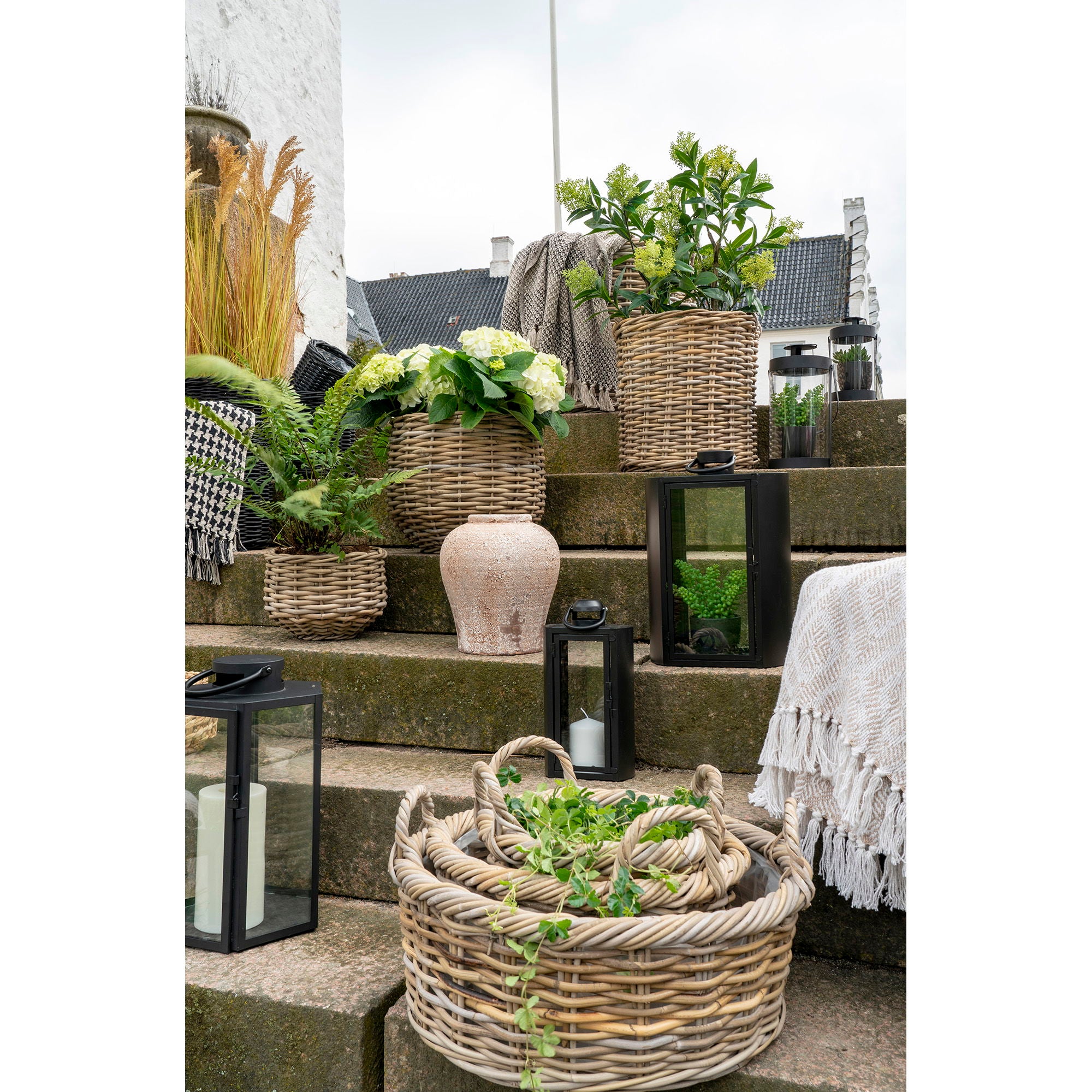 Cest Rattan Set Kuta – set van 3 kubu manden met plastic voering in naturel