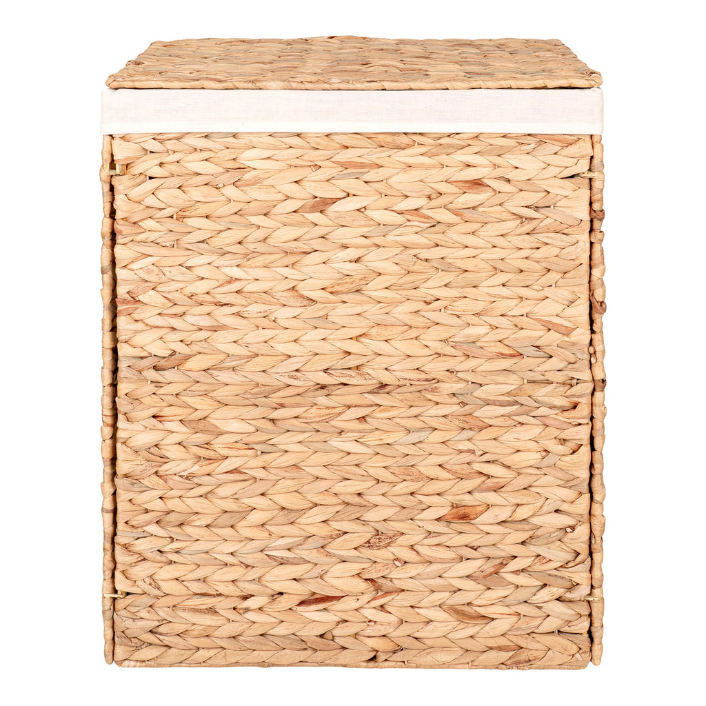 Waskorf Passo – rechthoekig waterhyacint met deksel in natuurlakleur