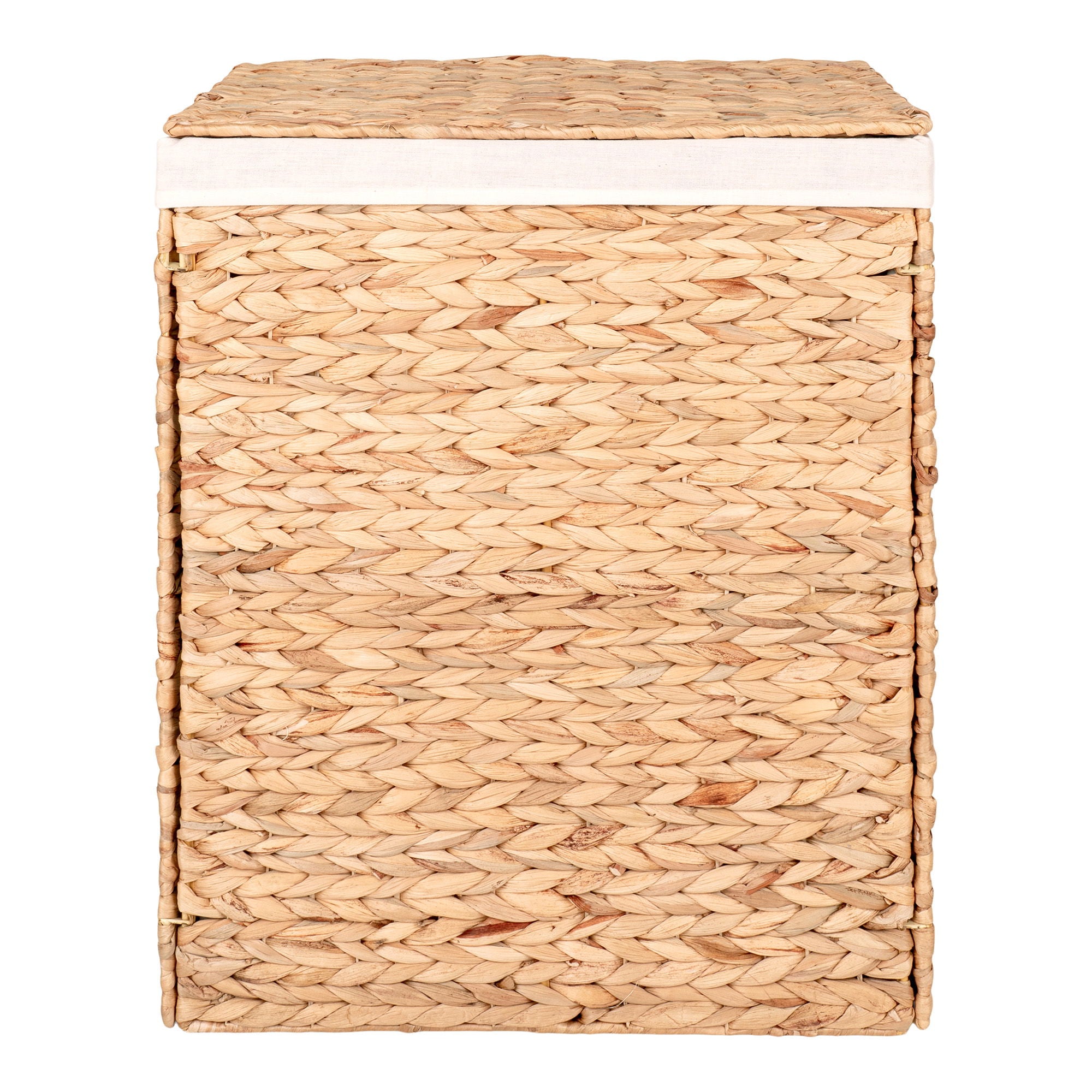 Waskorf Passo – rechthoekig waterhyacint met deksel in natuurlakleur