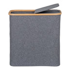 Wasmand Noto – bamboe en textiel in donkergrijs