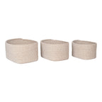 Opbergmandset Cestino – katoen in beige, set van 3 maten