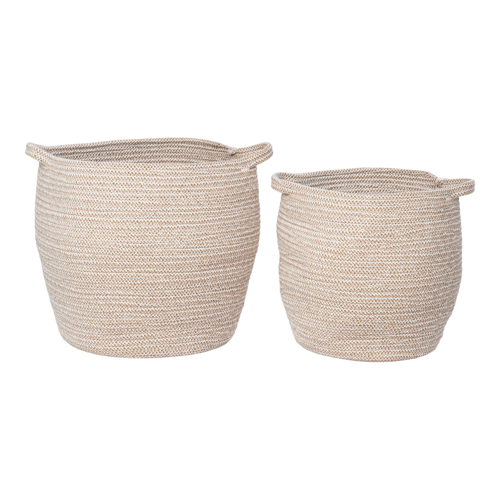 Cesto Lamas – katoenmand set van 2 in beige