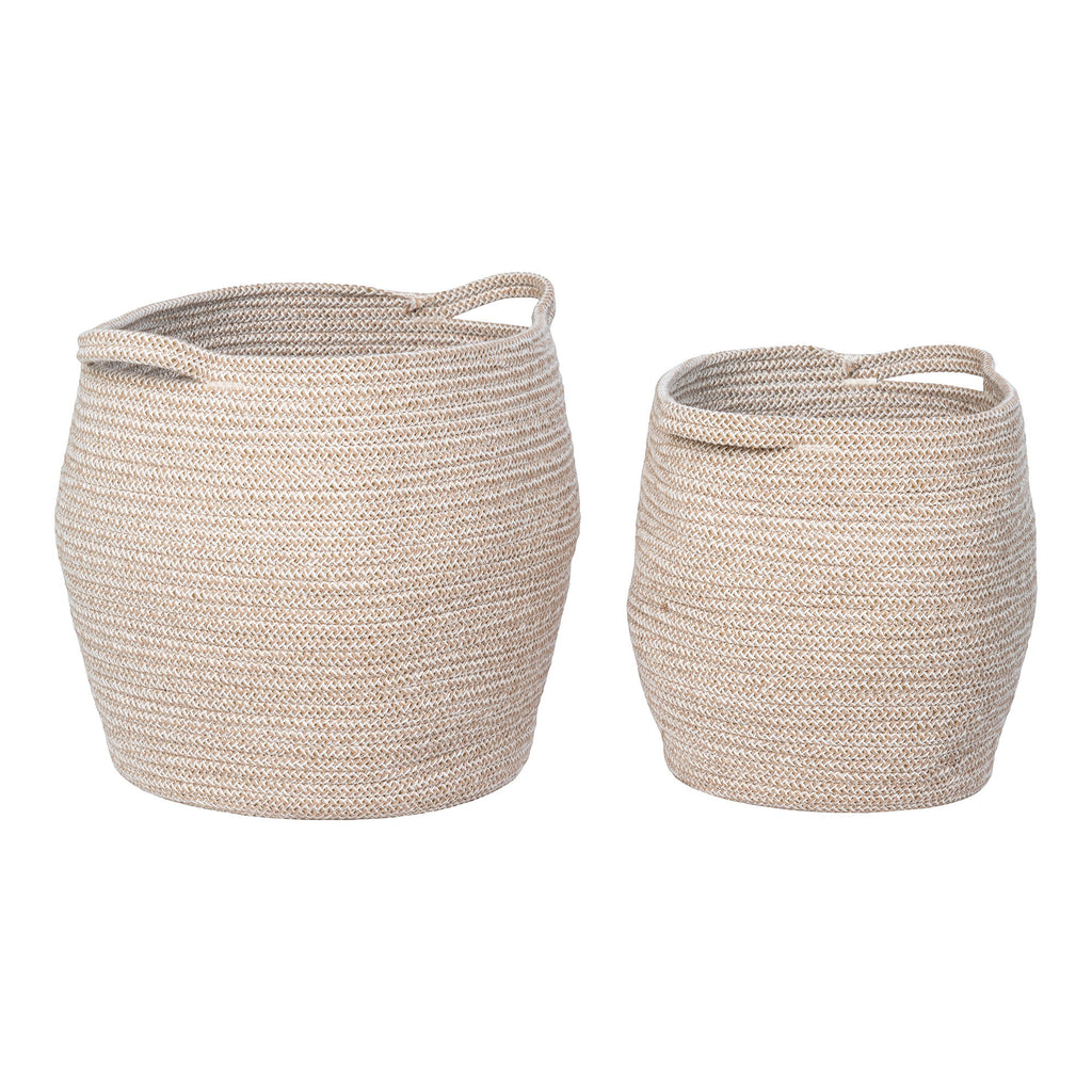 Cesto Lamas – katoenmand set van 2 in beige