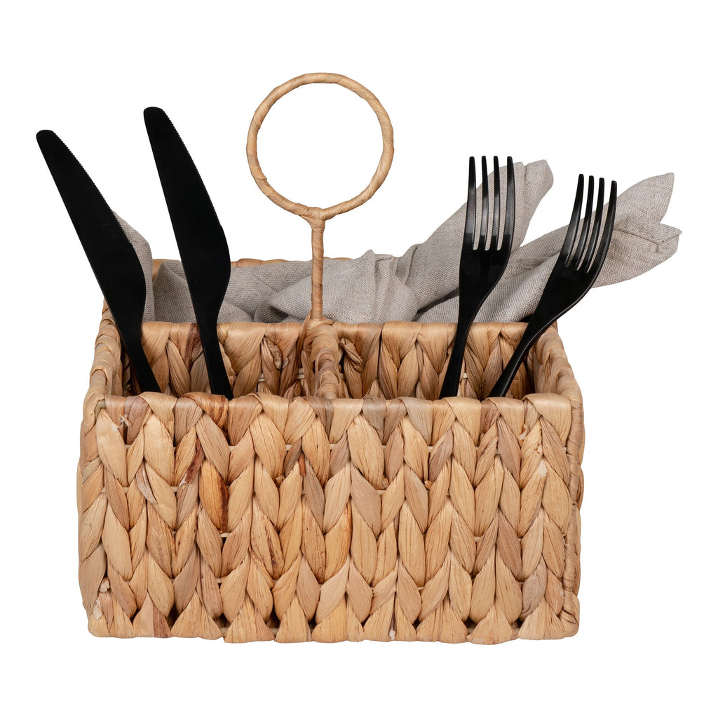 Opbergdoos Pleiku – handgeweven waterhyacint in natuurlijke kleur