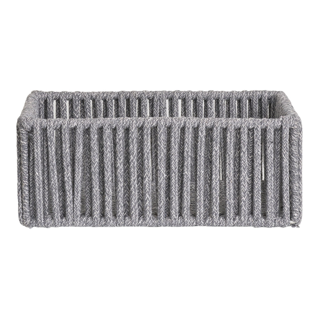 Mandenset Cesti di Arese – grijze katoen/metalen manden in set van 3