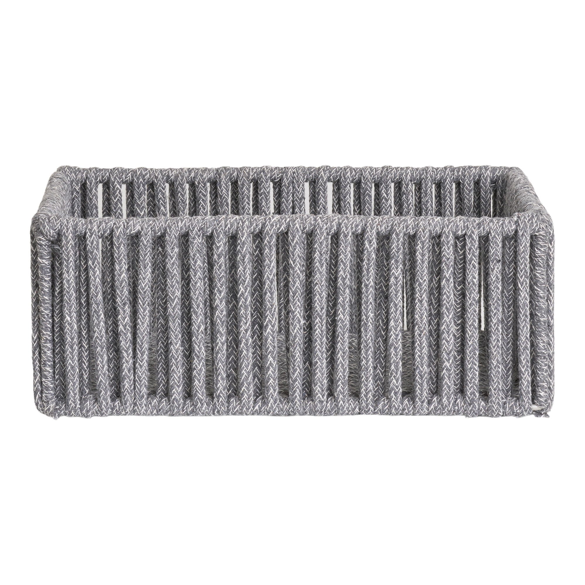 Mandenset Cesti di Arese – grijze katoen/metalen manden in set van 3