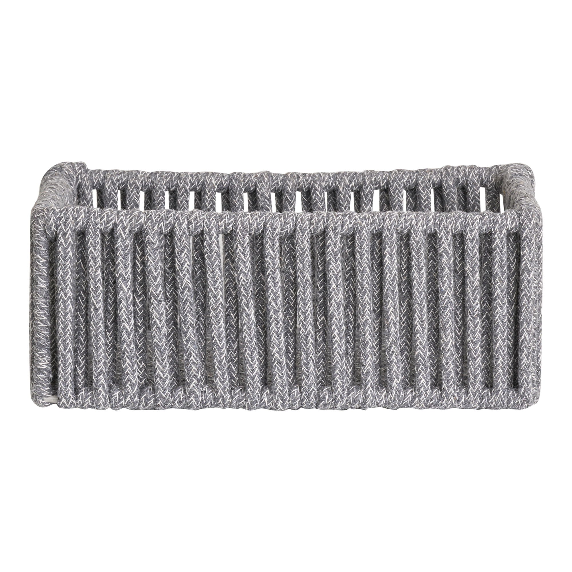 Mandenset Cesti di Arese – grijze katoen/metalen manden in set van 3