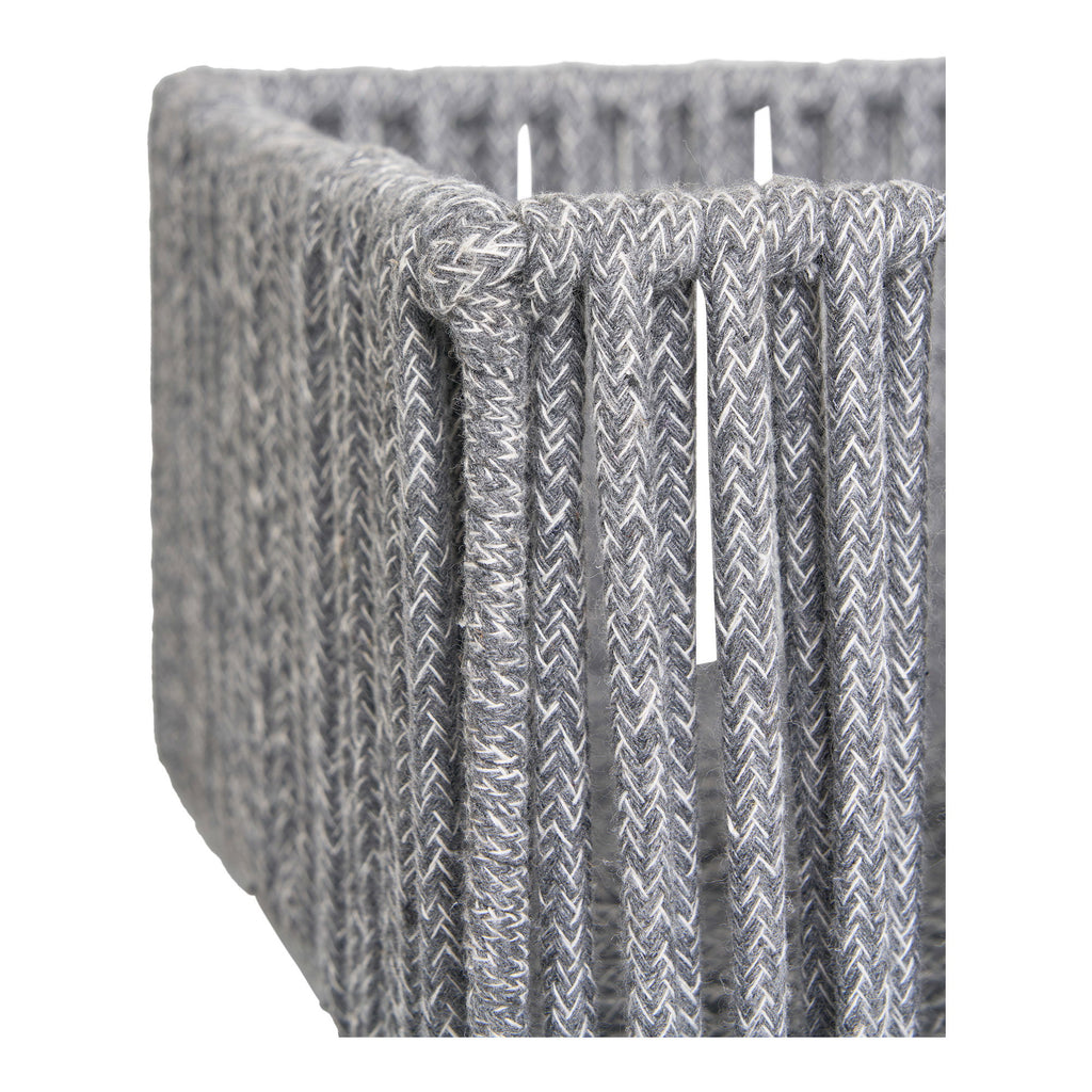 Mandenset Cesti di Arese – grijze katoen/metalen manden in set van 3