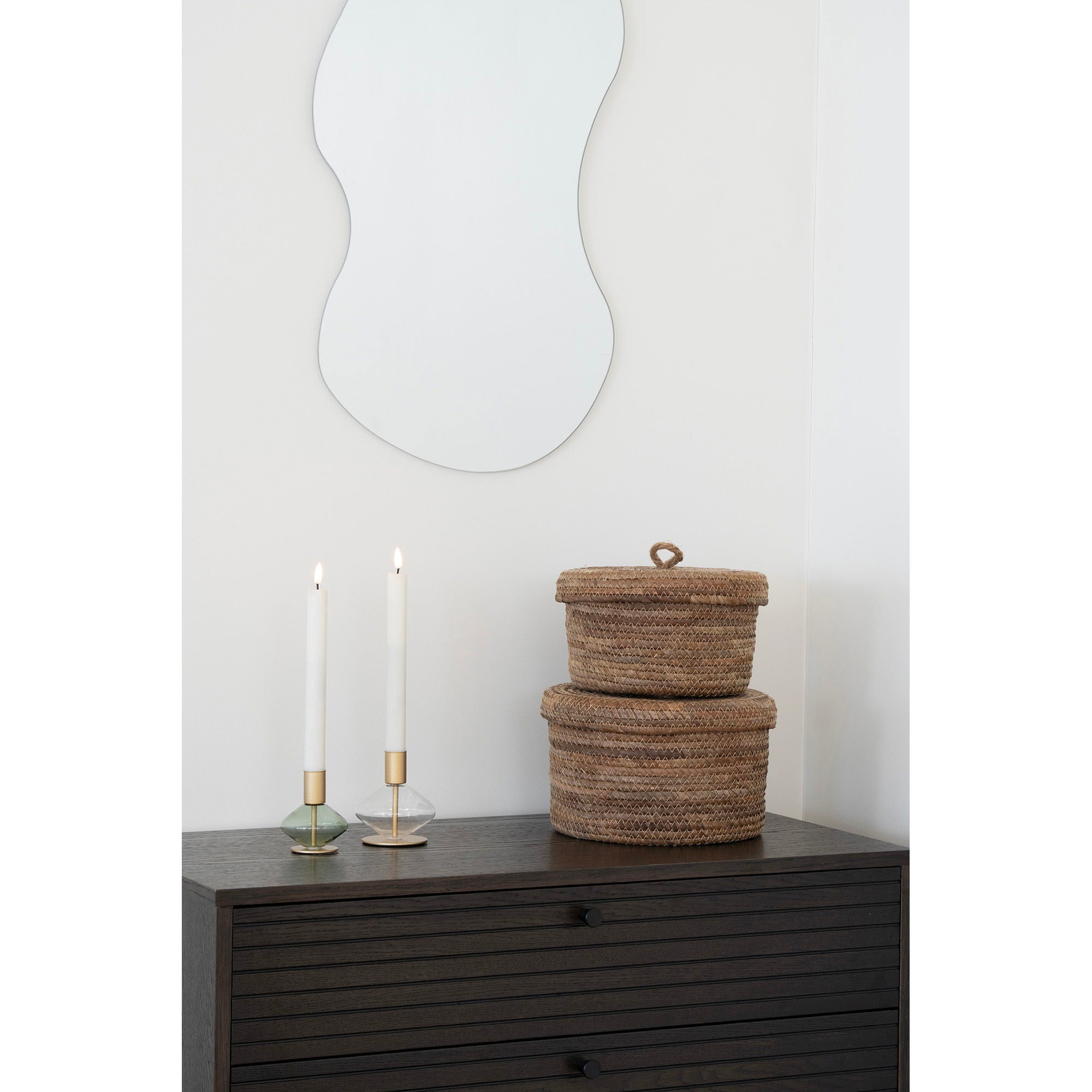 Opbergmanden Set Van 2 – natuurlijke bananenbladeren in een basis kleur