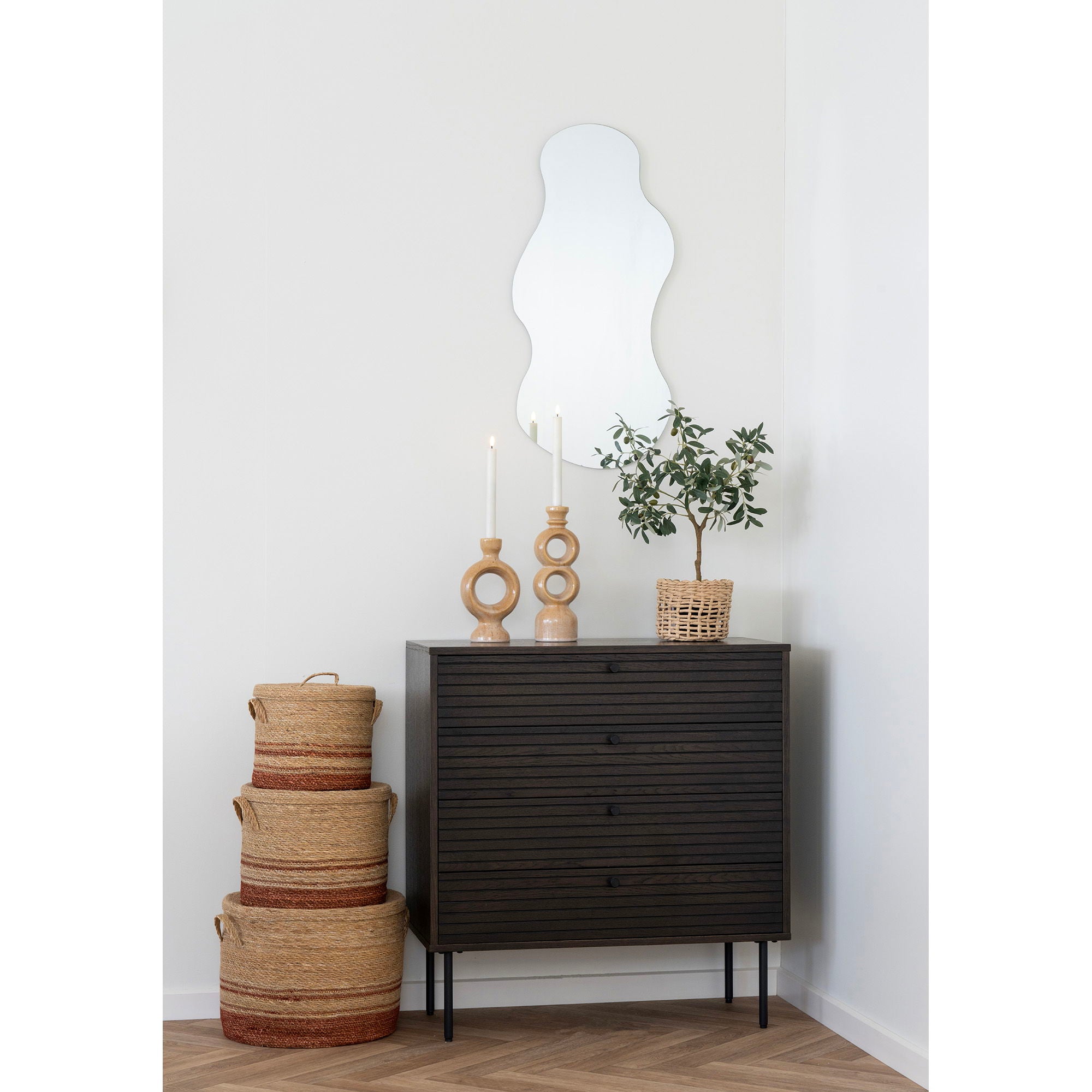 Mandenset Cesti di Budoni – natuurlijke ginestra in bruine tinten