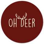 Muurcirkel Oh Deer Rood