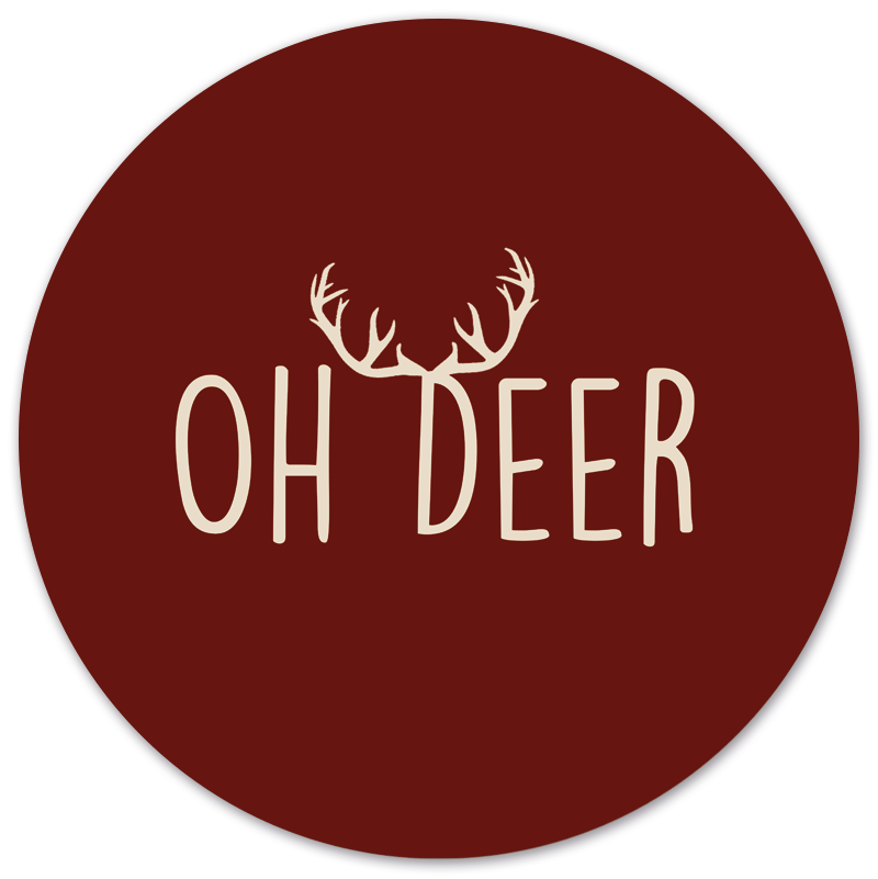 Muurcirkel Oh Deer Rood