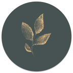 Muurcirkel Leaf Gold Green