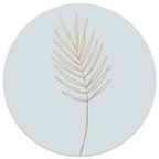 Muurcirkel Leaf Blue Gold