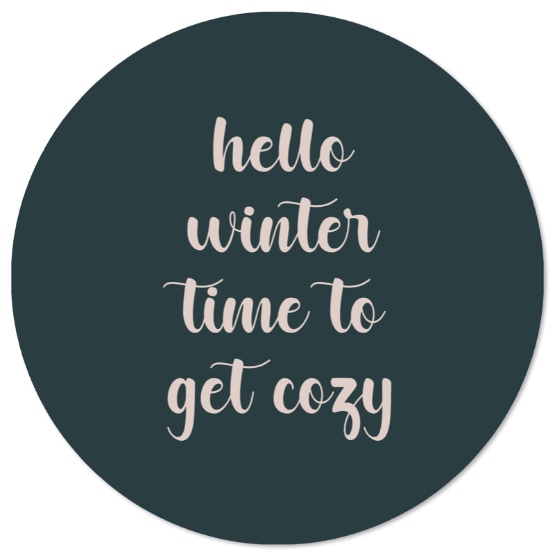 Muurcirkel Hello Winter Green