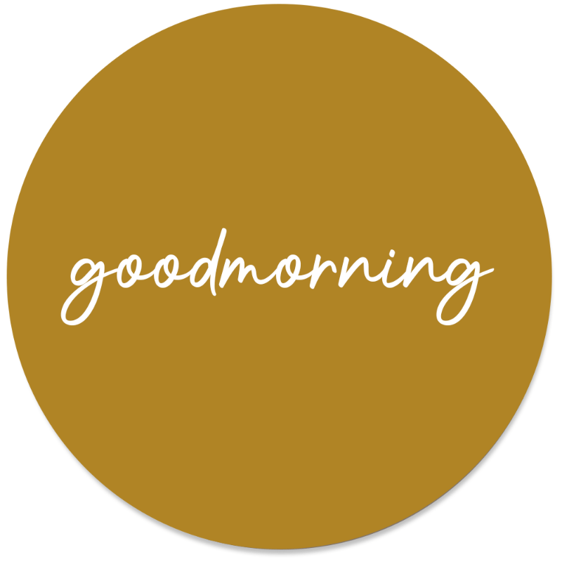 Muurcirkel Goodmorning Mosterd