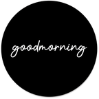 Muurcirkel Goodmorning Zwart