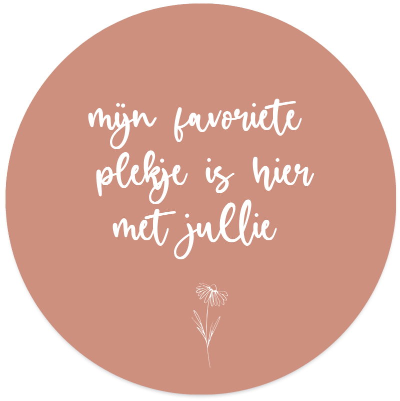 Muurcirkel Mijn Favoriete Plekje Is Hier Met Jullie Roze