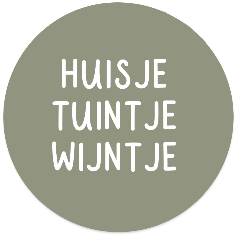 Muurcirkel Huisje Tuintje Wijntje Groen