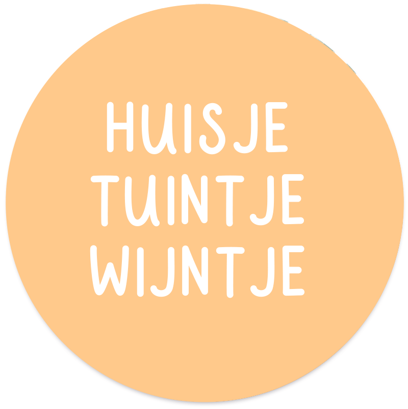 Muurcirkel Huisje Tuintje Wijntje Geel