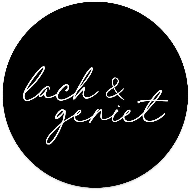 Muurcirkel Lach & Geniet Zwart