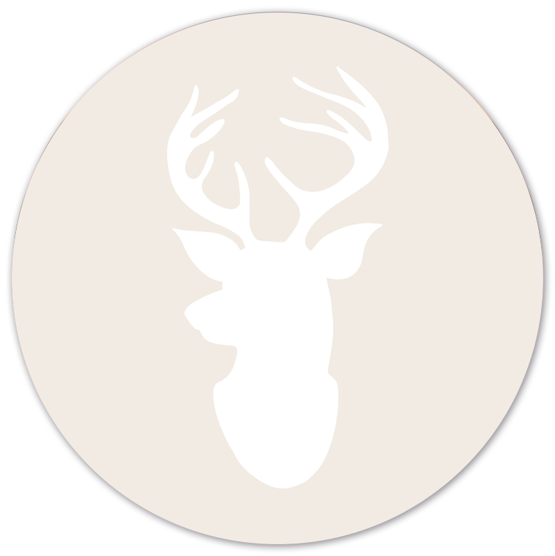 Muurcirkel Kerst Rendier Beige