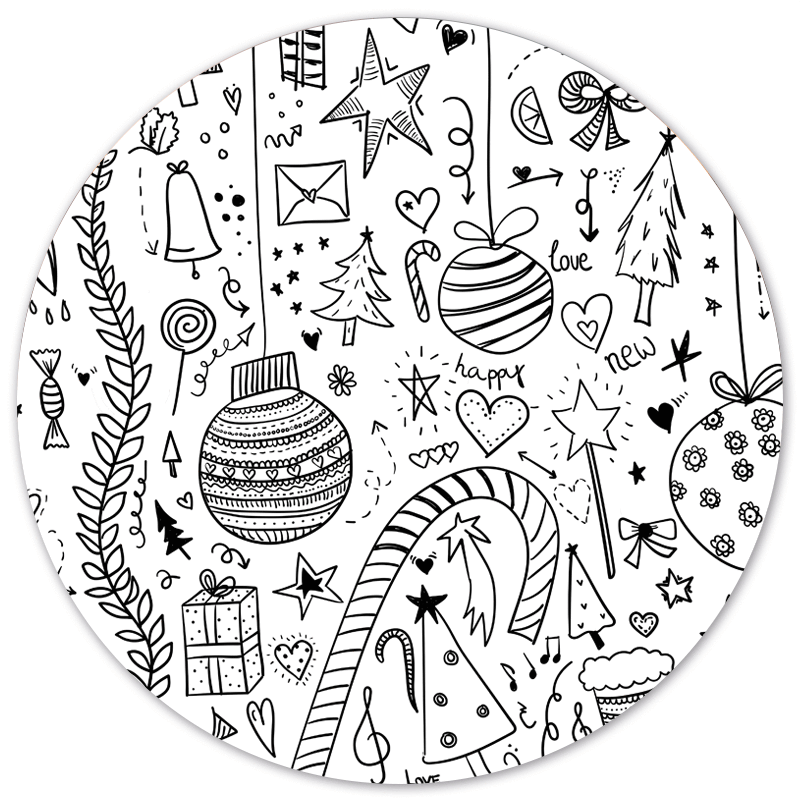 Muurcirkel Kerst Doodle