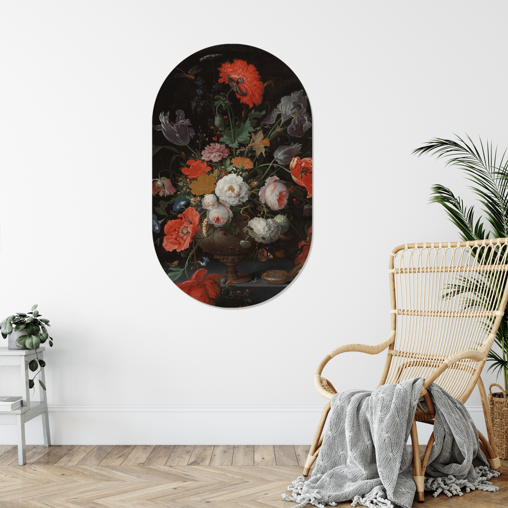 Muurovaal Stilleven Bloemen