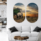 Muurovaal Duo Olifant