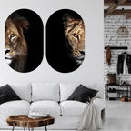 Muurovaal Duo Lion