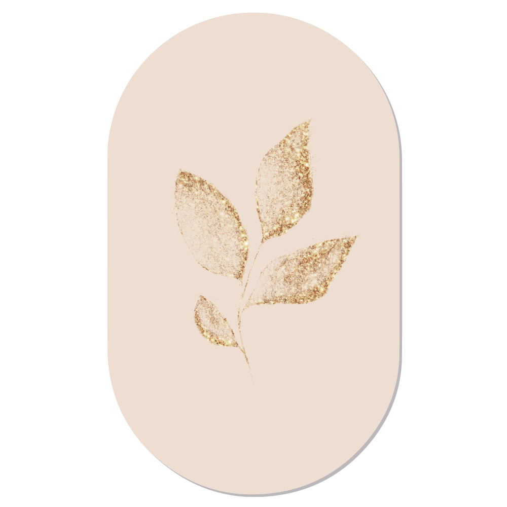 Muurovaal Leaf Gold Beige