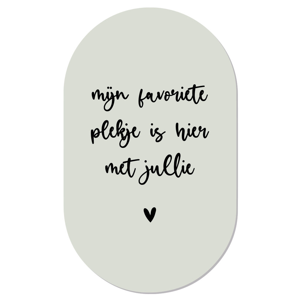 Muurovaal Mijn Favoriete Plekje Mint
