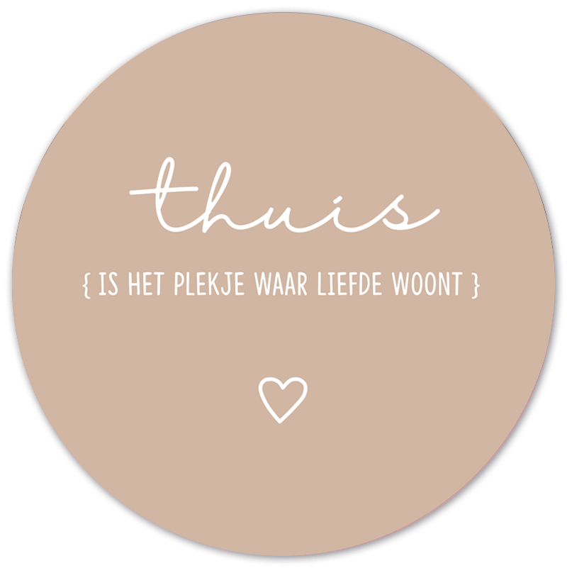 Muurcirkel Thuis Beige