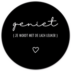 Muurcirkel Geniet Lach Zwart