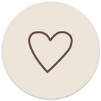 Muurcirkel Hart Beige