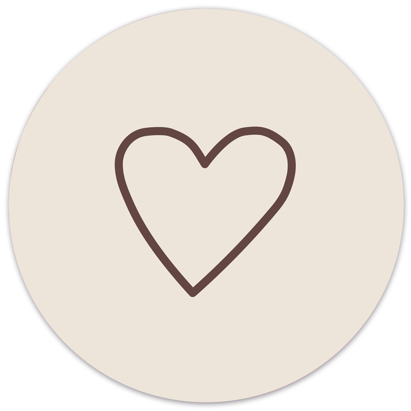 Muurcirkel Hart Beige