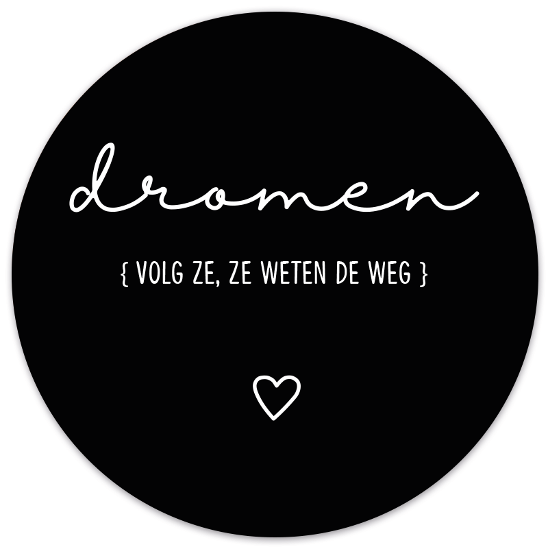 Muurcirkel Dromen Zwart