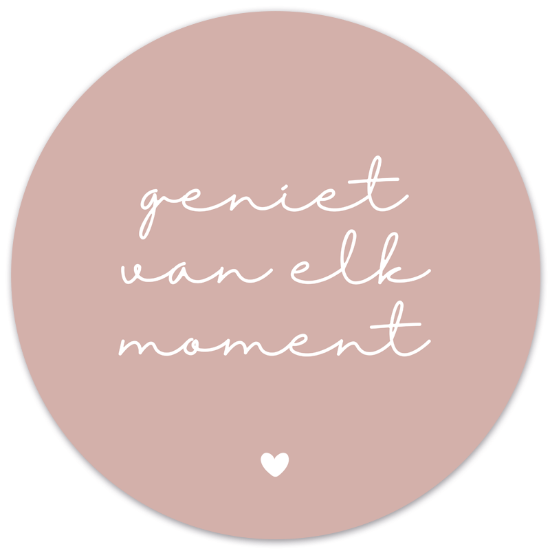 Muurcirkel Geniet Van Elk Moment Roze
