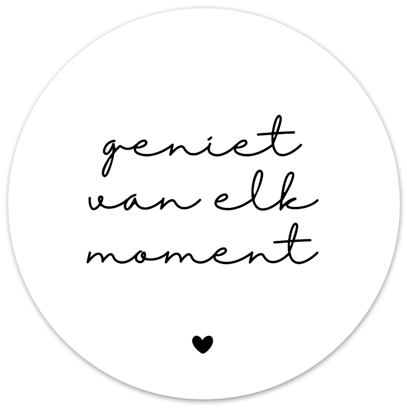 Muurcirkel Geniet Van Elk Moment Wit