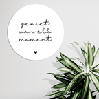 Muurcirkel Geniet Van Elk Moment Wit