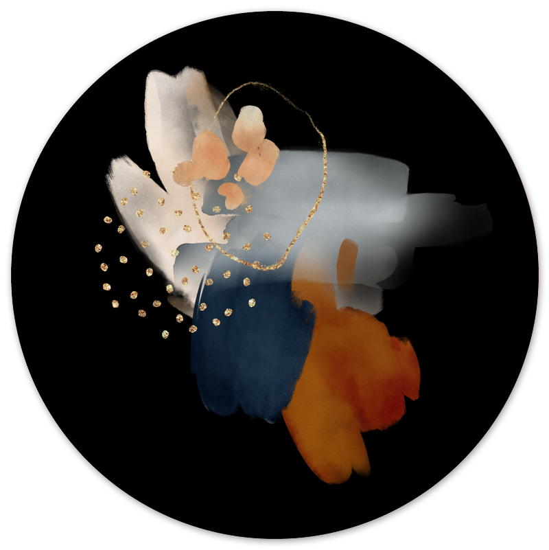 Muurcirkel Abstract Zwart