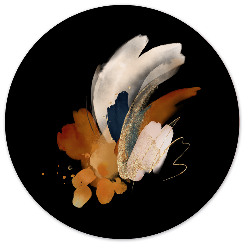 Muurcirkel Abstract Zwart 2.0